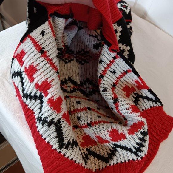 Simply Dog NWOT Knit Dog Sweater Pet Clothing Red Black White Size S Size M - Picture 7 of 16